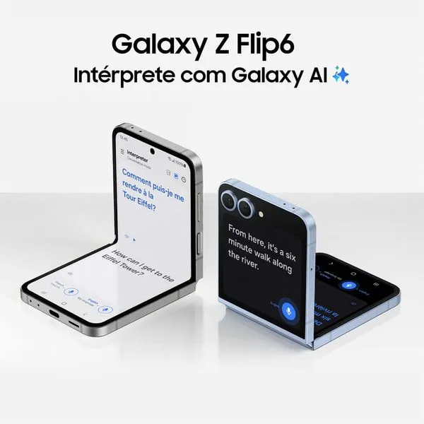 Galaxy Z Flip 6 mostra função de tradução nas telas interna e externa