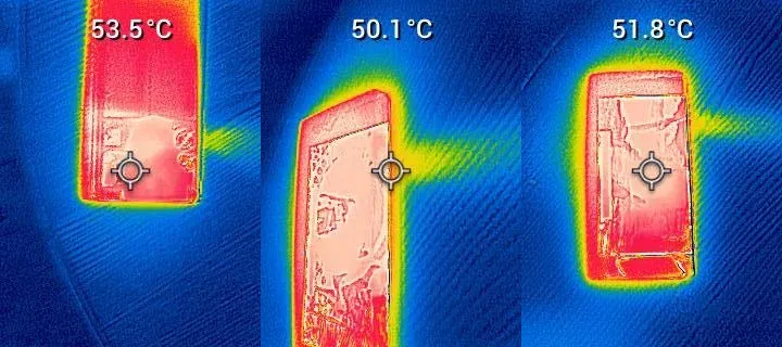 Teste térmico REDMAGIC 10 Pro - Níveis de calor da tela, da câmara de resfriamento e do ventilador