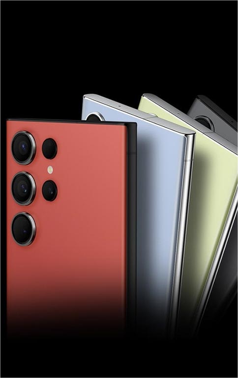 Vista traseira das diferentes cores do Samsung Galaxy S23 Ultra