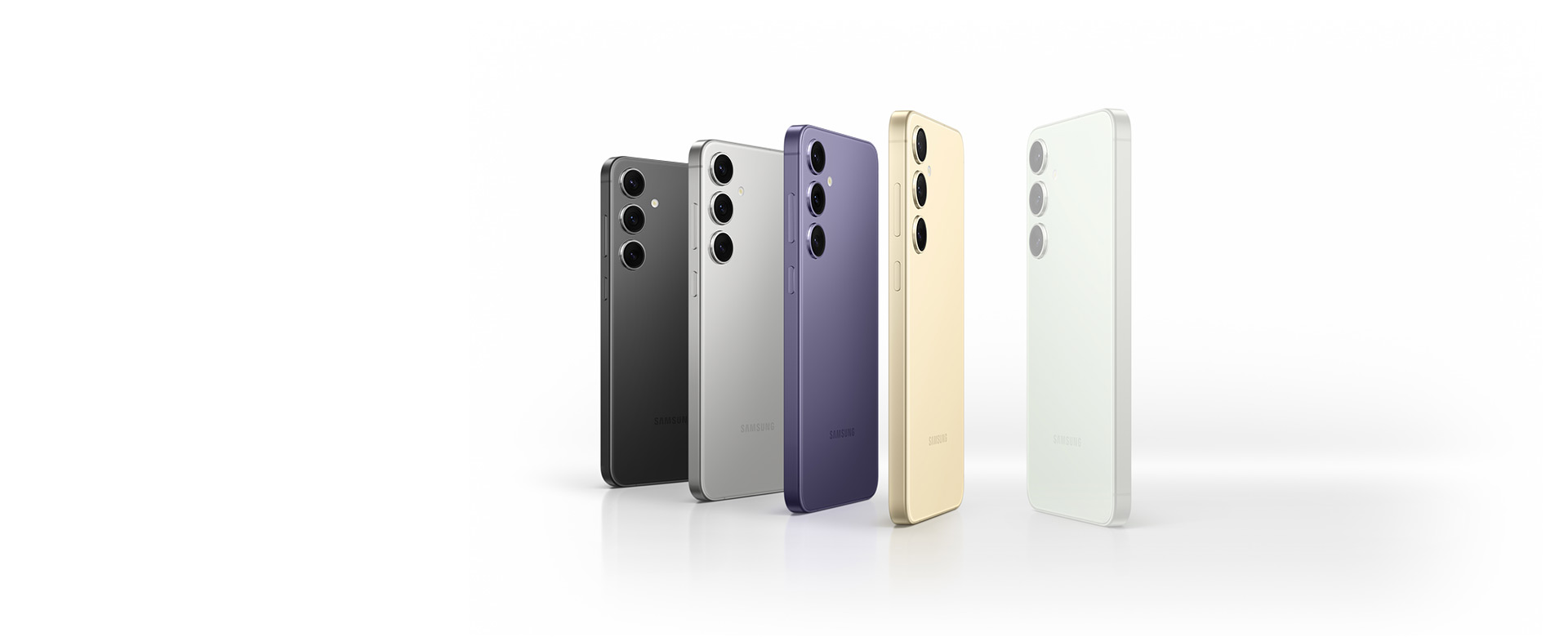 Samsung Galaxy S24 nas cores globais: preto, cinza, violeta, amarelo e verde