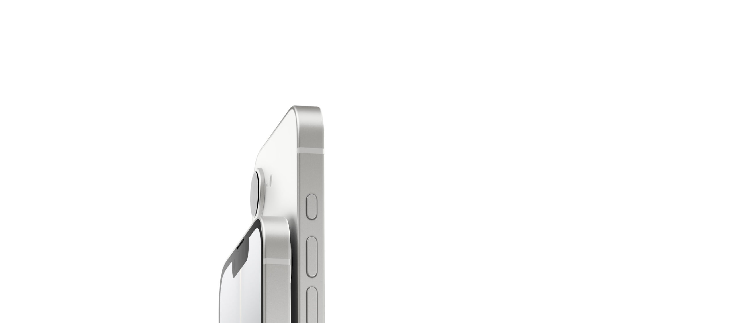 Design do iPhone 16e com acabamento suave e bordas definidas